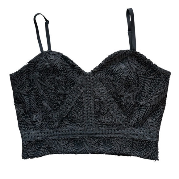 2 for $60 Crochet Lace Black Crop Top - Picture 5 of 7